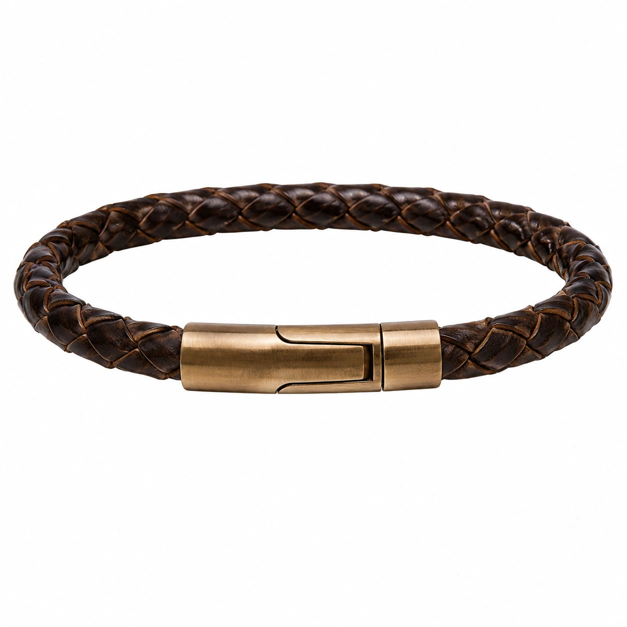 Bracciale intrecciato marrone con chiusura magnetica