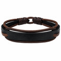 Bracciale Multistrato Nero e Marrone in Stile Casual