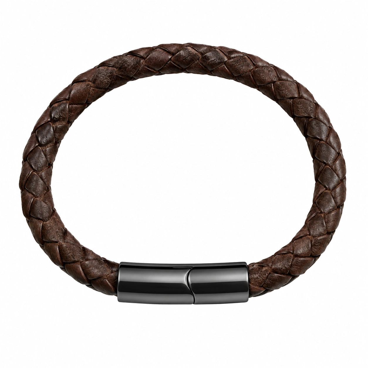 Bracciale intrecciato marrone con chiusura magnetica