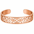Bracciale rigido traforato elegante in oro rosa
