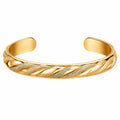 Bracciale rigido intrecciato oro, 18 cm