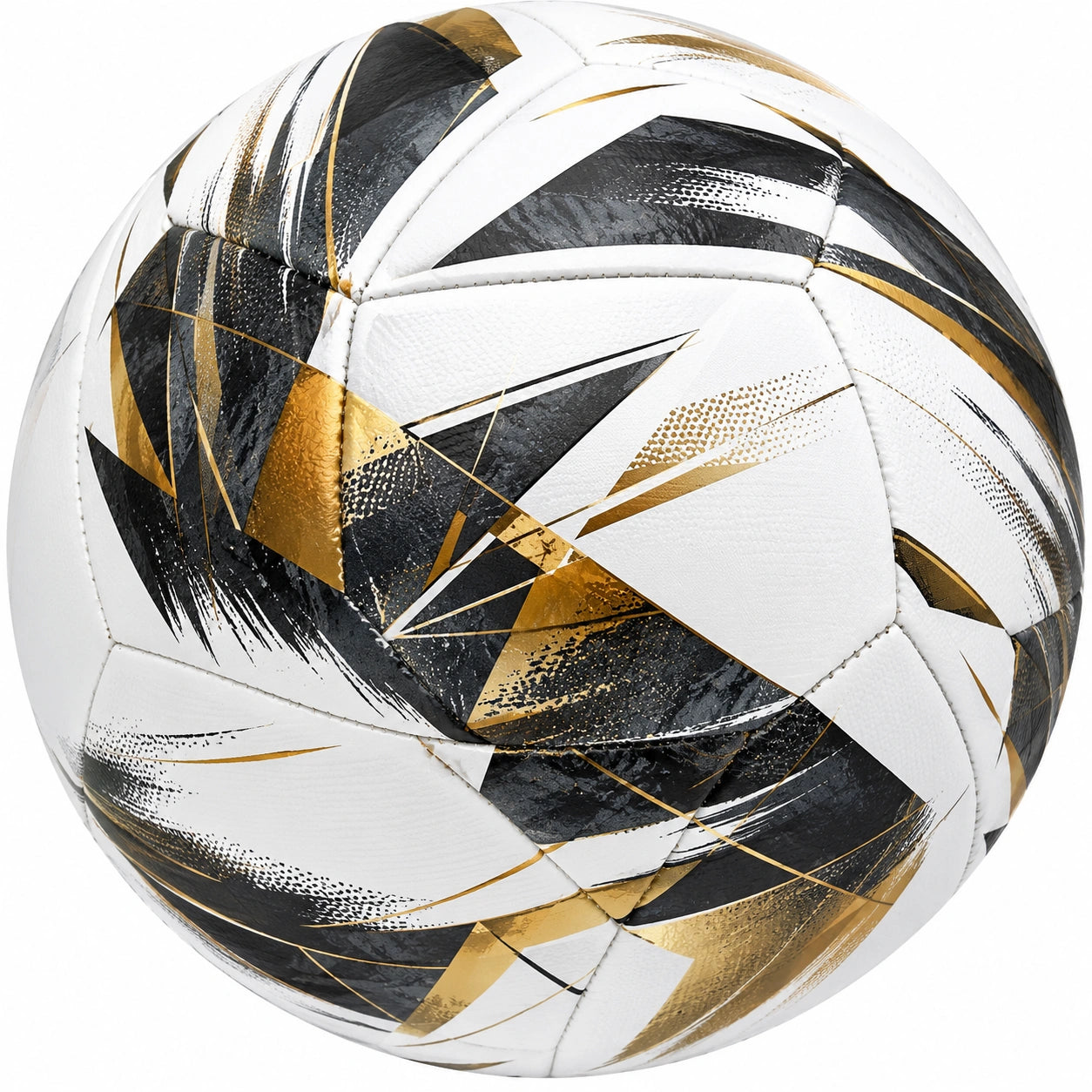Pallone da calcio bianco, nero e oro - Design aerodinamico