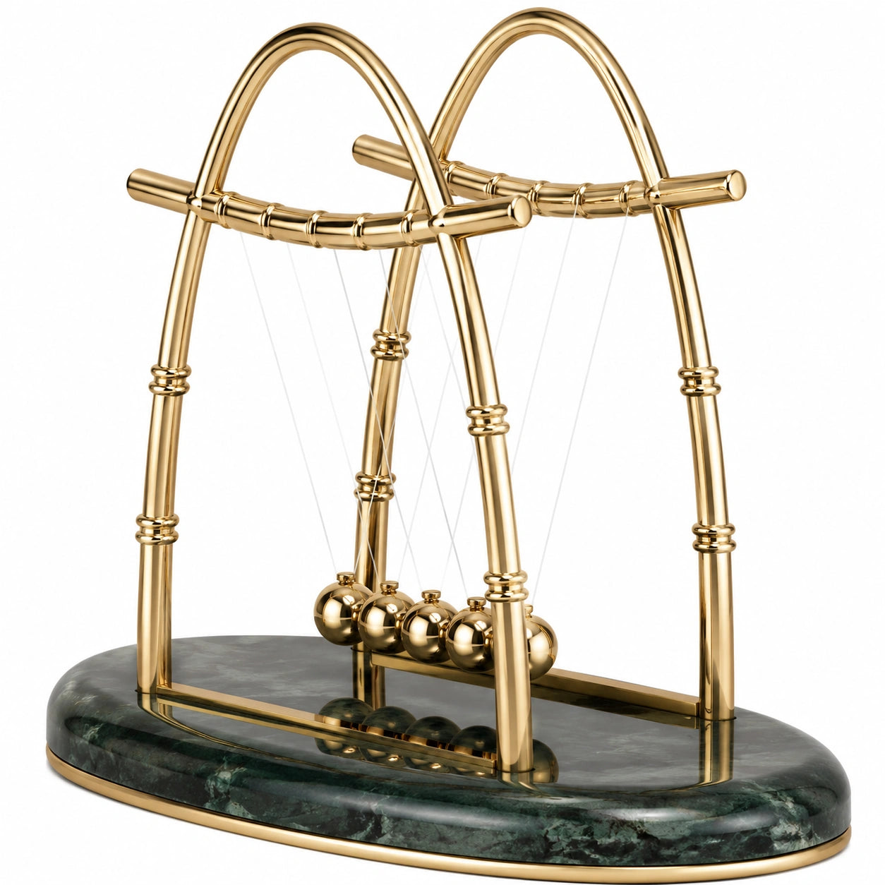 Pendolo di Newton Decorativo Metallo Dorato