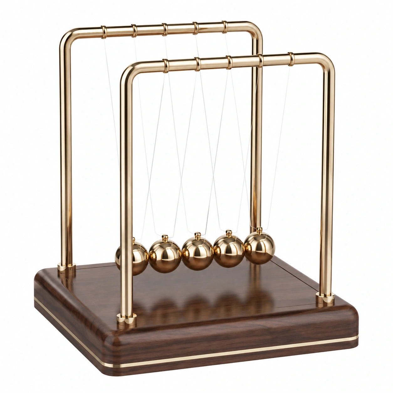 Pendolo di Newton in Oro per Decorazione da Scrivania