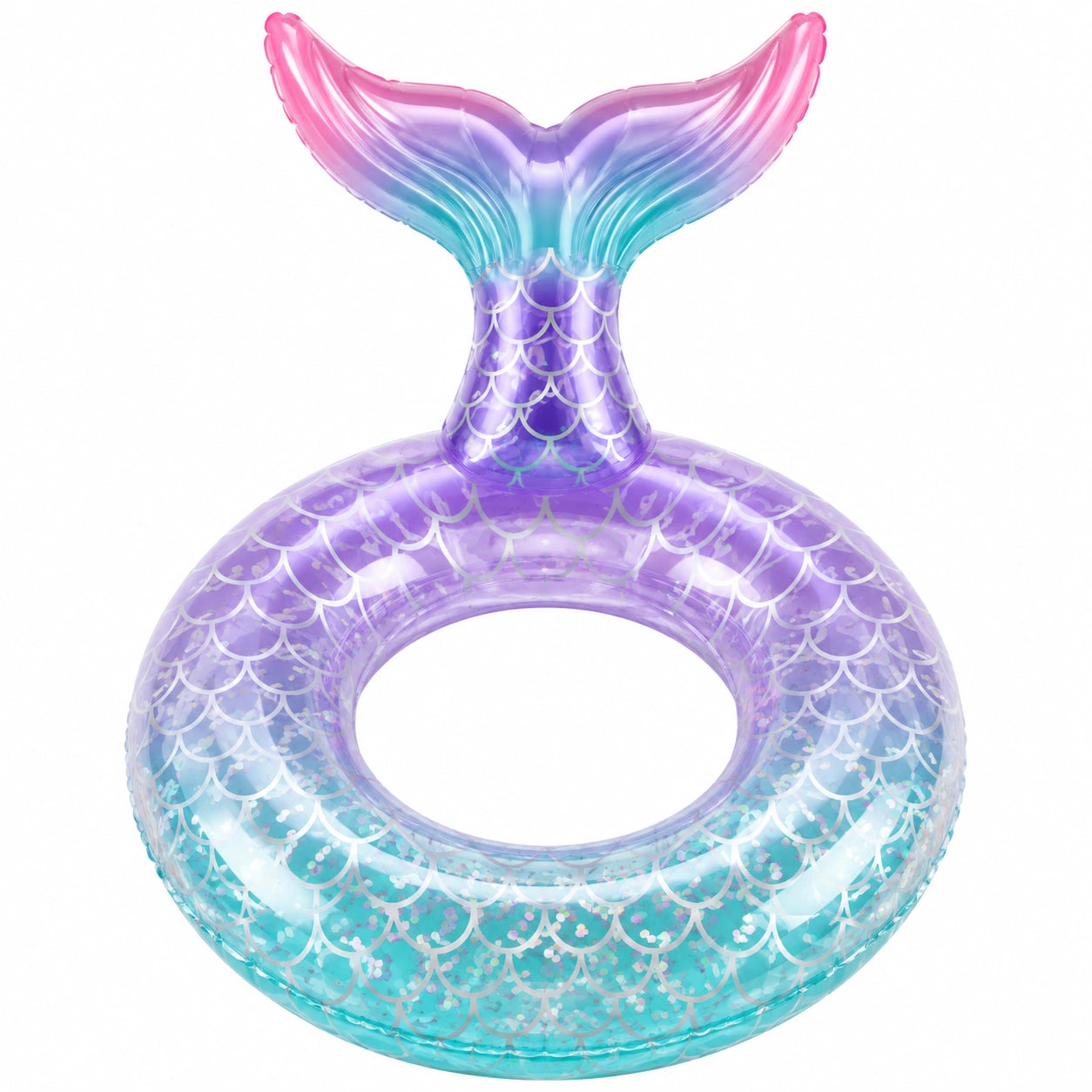 Anello Gonfiabile Coda di Sirena Rosa, Azzurro e Viola 90cm